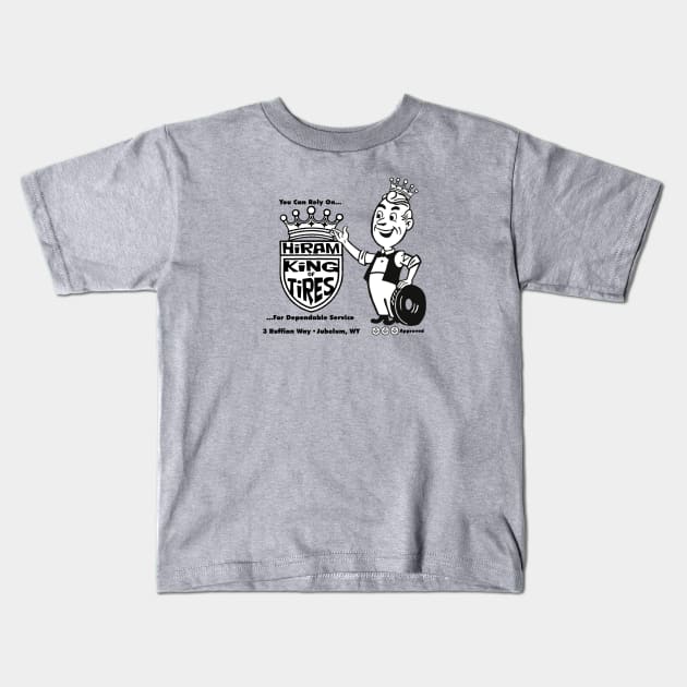 Hiram King of Tires Kids T-Shirt by Dr. Mitch Goodkin